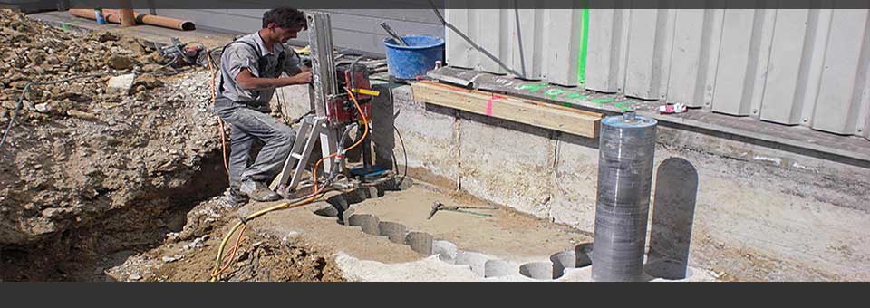 Kernbohrung an einer Halle